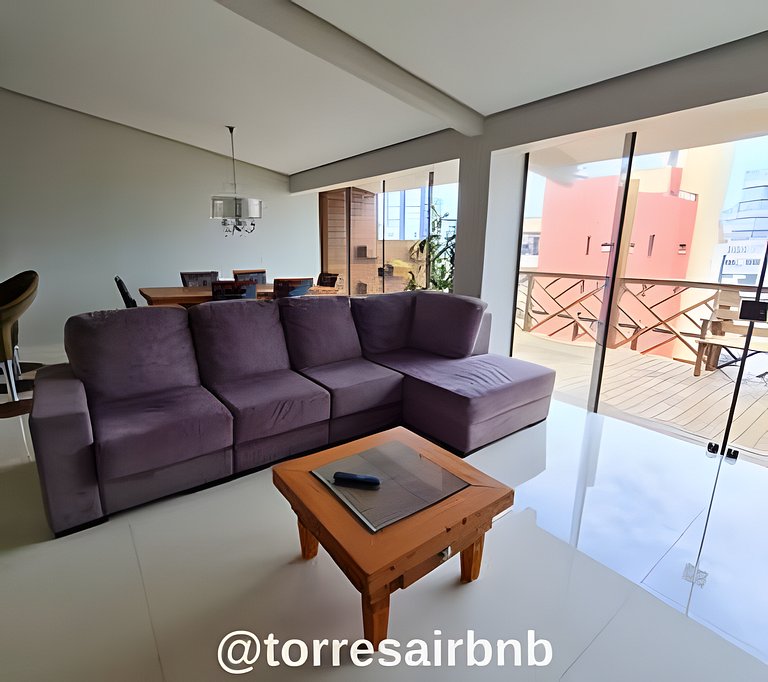 Cobertura duplex a de 300m do mar | Quatro Praças