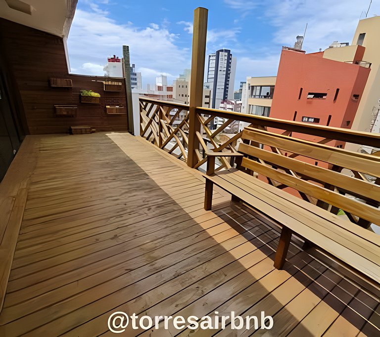 Cobertura duplex a de 300m do mar | Quatro Praças