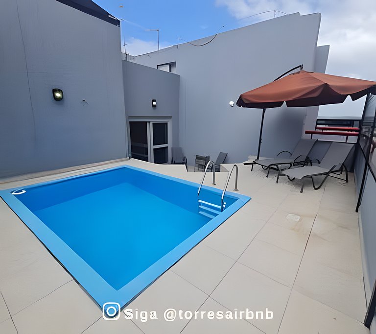 Cobertura 500m do mar | Ar | Piscina | Aceita Pet