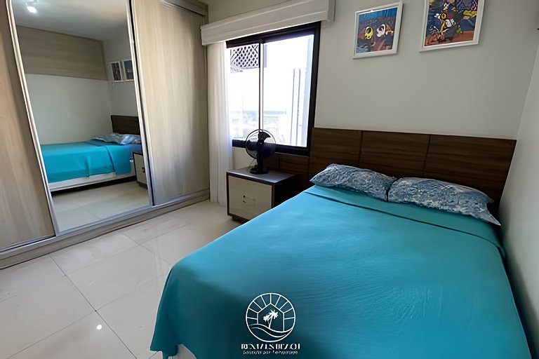Apto a 400mts do mar | Com vista | Ar | Aceita Pet