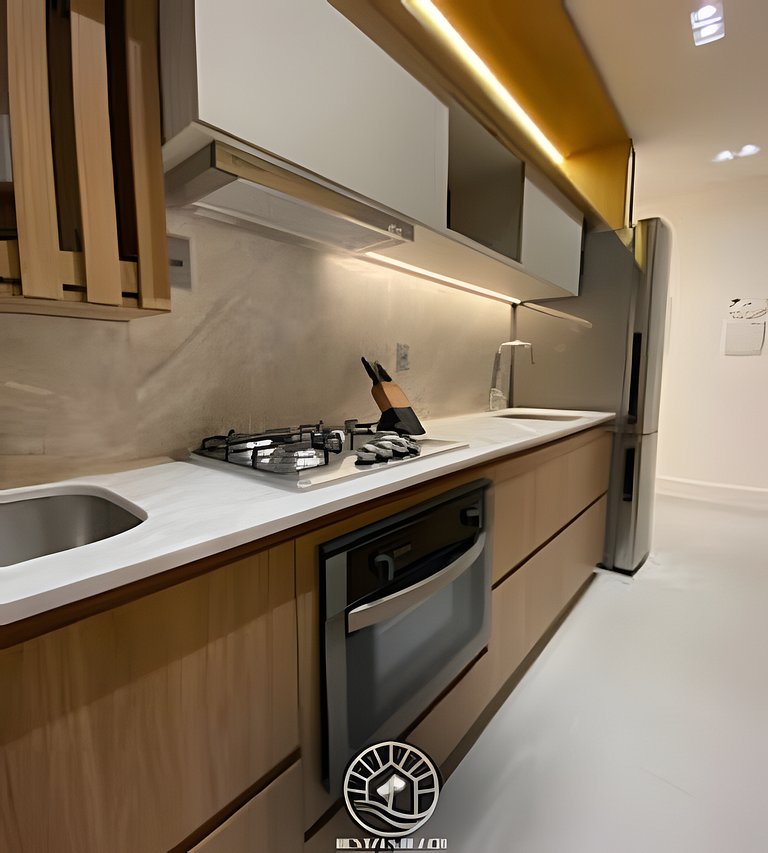 Studio a 150m da praia | ar-condicionado e piscina