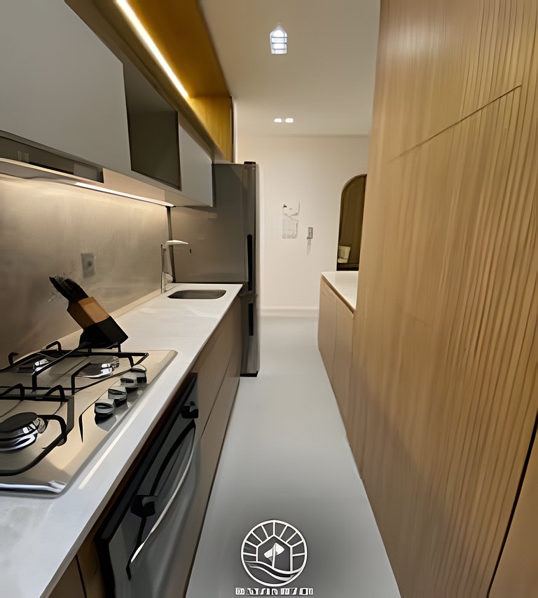 Studio a 150m da praia | ar-condicionado e piscina