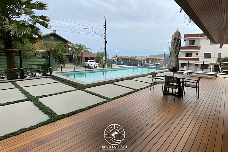 Studio a 150m da praia | ar-condicionado e piscina