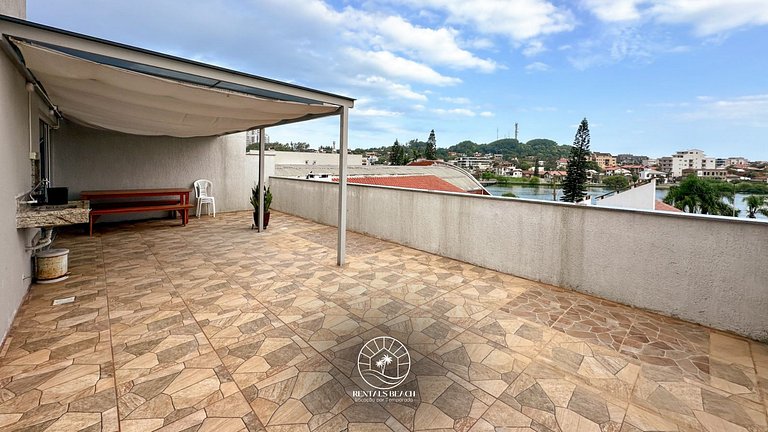 Apto vista p/ a Lagoa do Violão | Ar-condicionado | Terraço