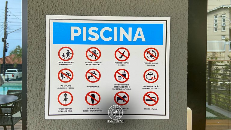 Studio 150m do mar | Ar | Piscina | Aceita Pet