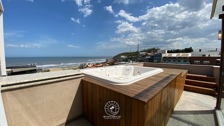 Cobertura exclusiva de frente para o mar