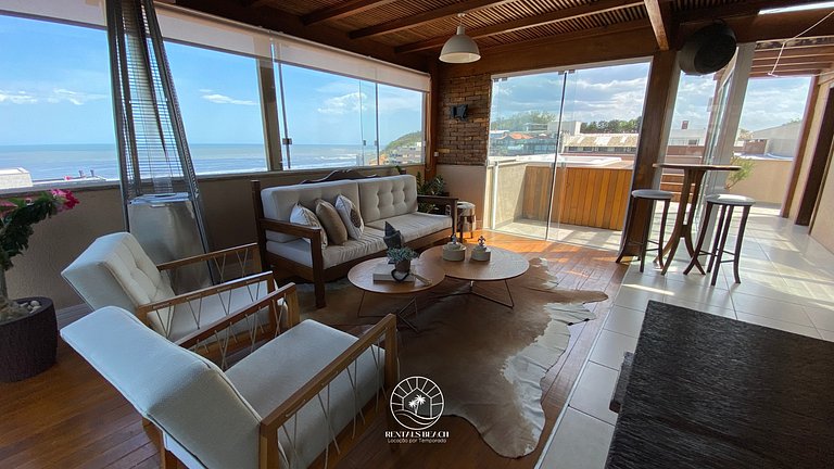 Cobertura exclusiva de frente para o mar