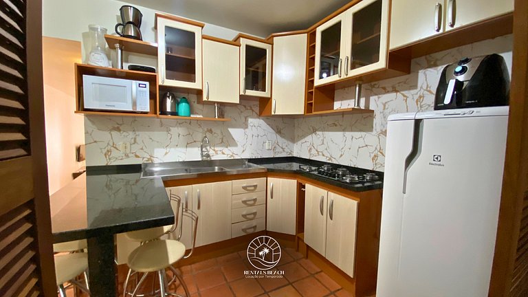 Apto confortável apenas 300m do mar | 6x sem Juros