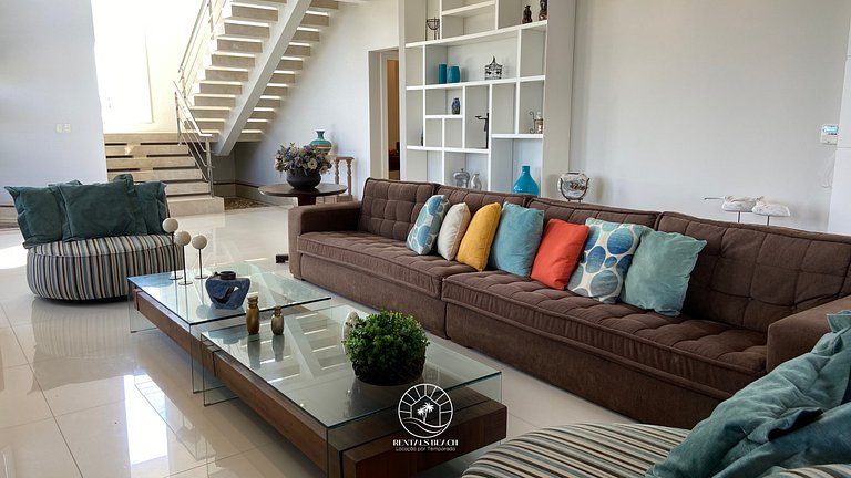 Casa Condomínio 5 suítes com piscina a 350m do mar