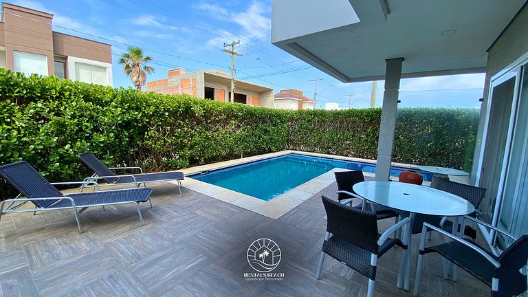 Casa Condomínio 5 suítes com piscina a 350m do mar