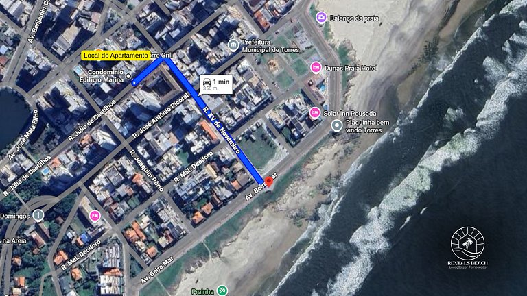 Apto de verão com piscina a 200mts do mar Torres