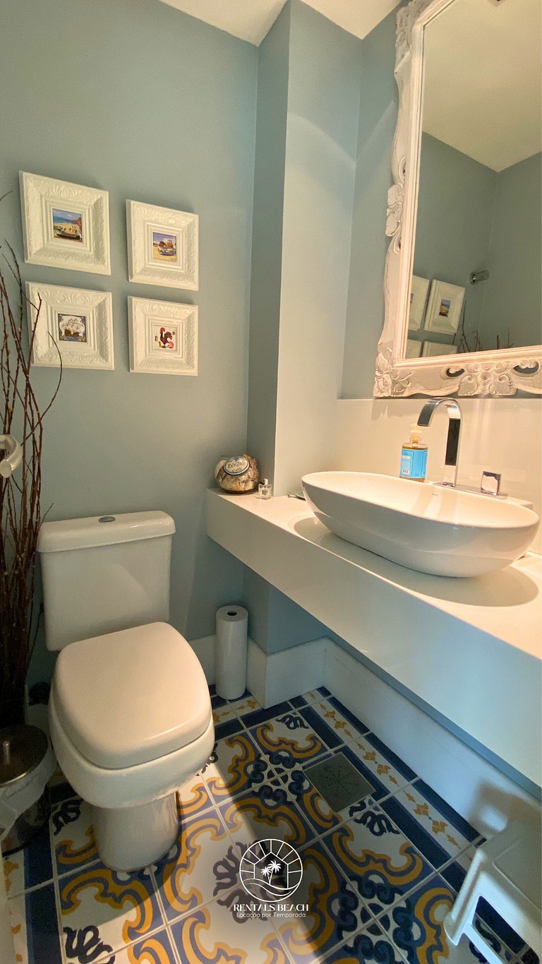 Apto 3 suíte com piscina a 190mts do mar