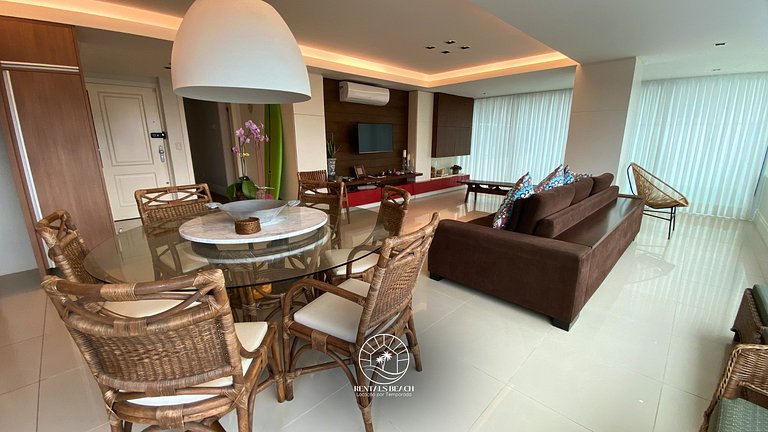 Apto 3 suíte com piscina a 190mts do mar