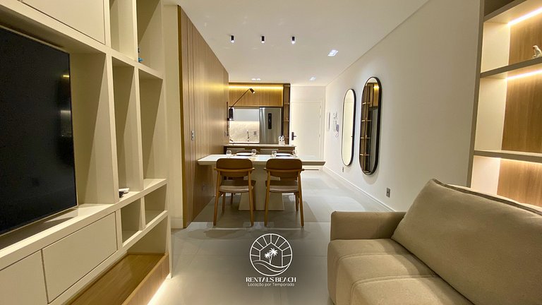 Studio a 150m da praia | ar-condicionado e piscina