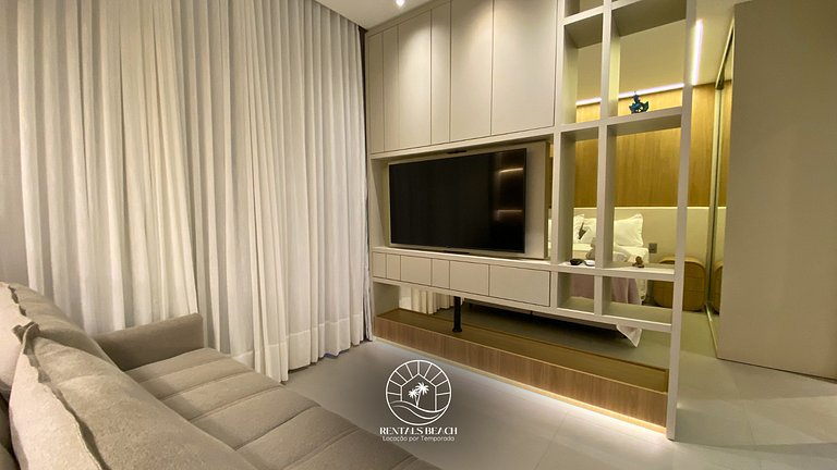 Studio a 150m da praia | ar-condicionado e piscina