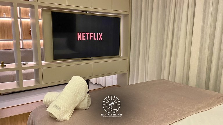 Studio a 150m da praia | ar-condicionado e piscina