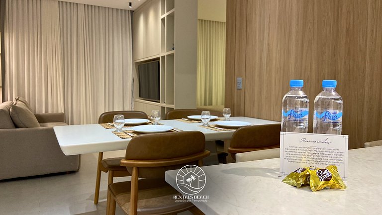 Studio a 150m da praia | ar-condicionado e piscina