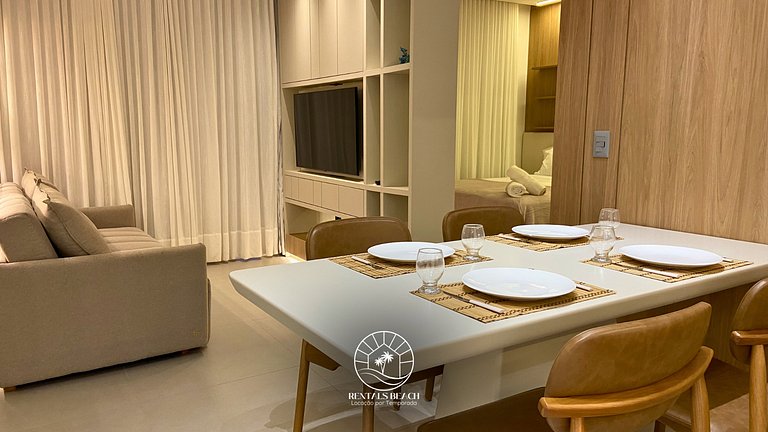 Studio a 150m da praia | ar-condicionado e piscina