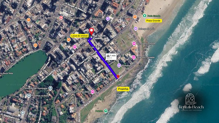 Apto Térreo | 290m da Praia |Ar condicionado