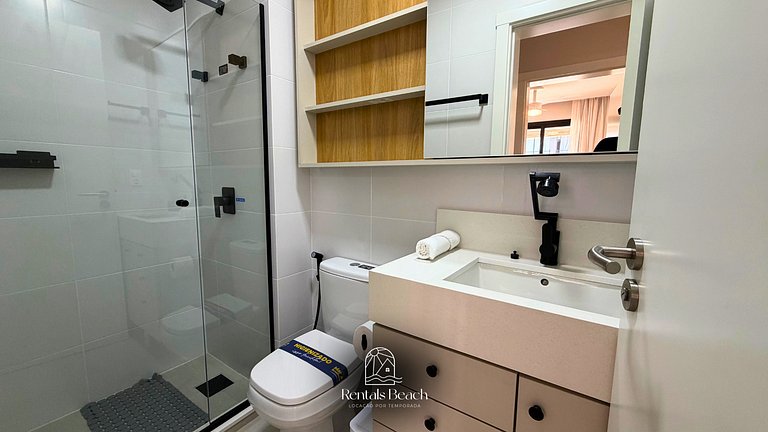 2 Dormitórios | 400m da praia | Piscina e hooftop